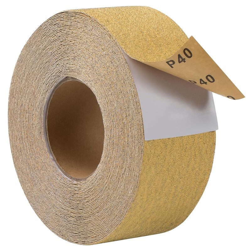 Shawya PSA Sandpaper Roll 40-Grit 2-3/4in x 20 Yards Longboard Sandpaper Self Adhesive Stickyback Sandpaper for Automotive Woodworking Air File Sanders Hand Sanding Blocks Abrasive Sheet Roll - Image 1